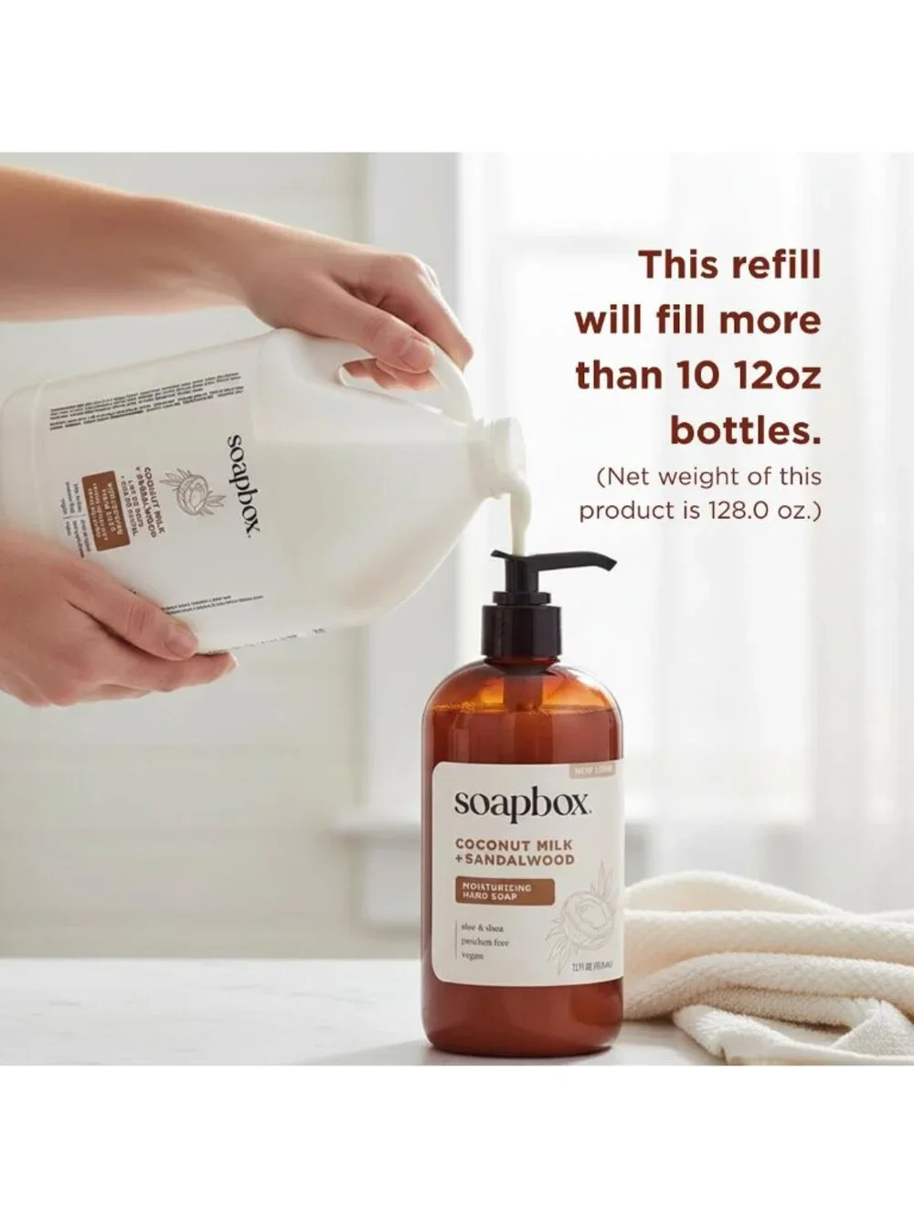 Coconut Milk & Sandalwood Liquid Hand Soap Refill - 1 Gallon, Gentle Cleanser